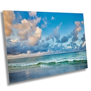 Vibrant Sunset Sky Over Emerald Coast - Captivating Colors Before Sunset at Destin Beach, Florida - Wall Art Print for Beach Lovers