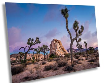 The Magic of Joshua Tree: Sunset Over Intersection Rock Formation and Iconic Desert Landscape - Wall Art On Canvas, Metal, Acrylic, or Print