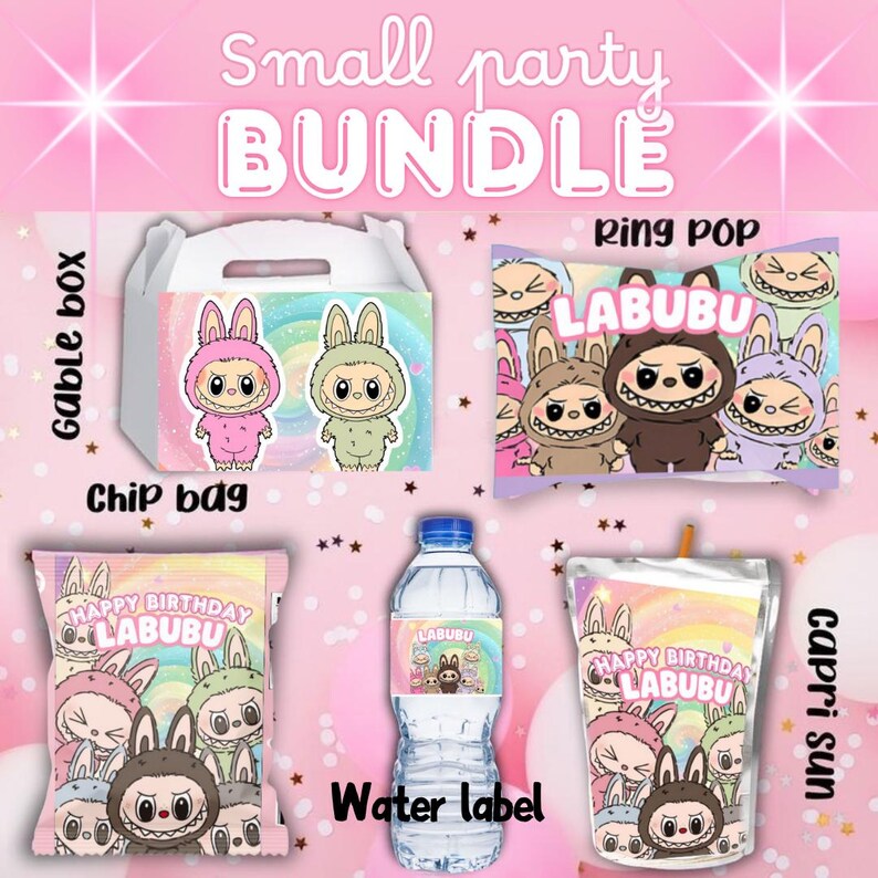 Labubu Birthday Party Favors – Printable PDF Bundle! - Etsy