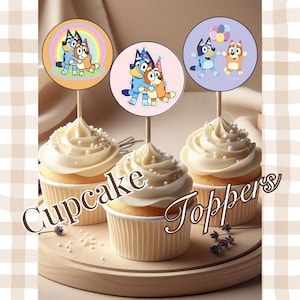 Bluey Geburtstag Cupcake Toppers DIY printable