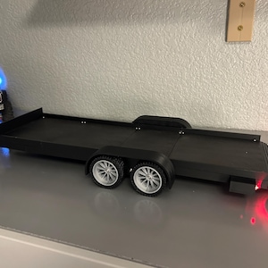 RC Flatbed trailer bumper pull, Tail Lights, Toy Trailer, Model Trailer, 1/24, 1/18 scale