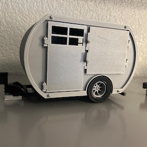 RC Classic Camper Trailer, Toy Trailer, Model Trailer, 1/24, 1/18 scale