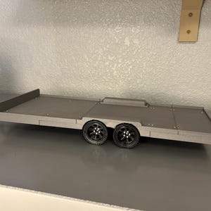 RC Trailer Wide Redesigned Deck over Trailer, Toy Trailer, Model Trailer, 1/24, 1/18