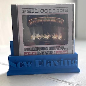 CD Display Stand, “Now Playing” Desk Holder, Music Display for Collectors, Gift for CD Lovers