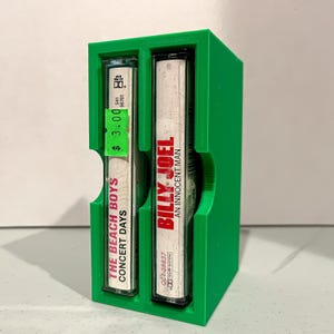 2-Slot Cassette Tape Holder – Retro Display Shelf for Desk or Shelf