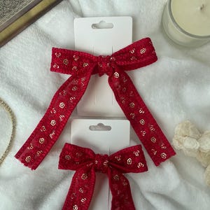 Mummy and Me | Desi Inspired Hair Bow | Floral Embroidered Hair Bow | Accessories | Handmade Bow | Desi Hair Accessory | Desi Lace Accessory
