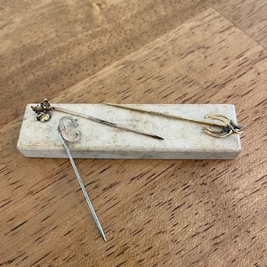 Vintage Stick Pins, Victorian Era-Set of 3
