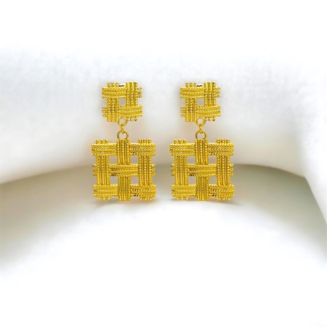 Orecchini pendente quadrato - Gioielli - Orecchini - di FornArt Bijoux