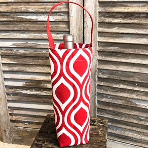 Wine Bag Red White Geometric Wine Bag Wine Carrier Holiday Wine Tote Hostess Gift Wine Accessory Red White Wine Carrier Gift Idea Wine Lover