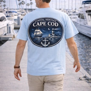 Camiseta con ancla náutica de Cape Cod / Camiseta de herencia costera