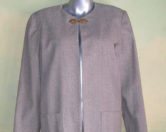 M Vintage Cotton Chenille Jacket Herringbone Beige Taupe Boxy Oversized VFG