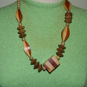 Exotic Bocote Christian Wood Cross Necklace with Leather Cord