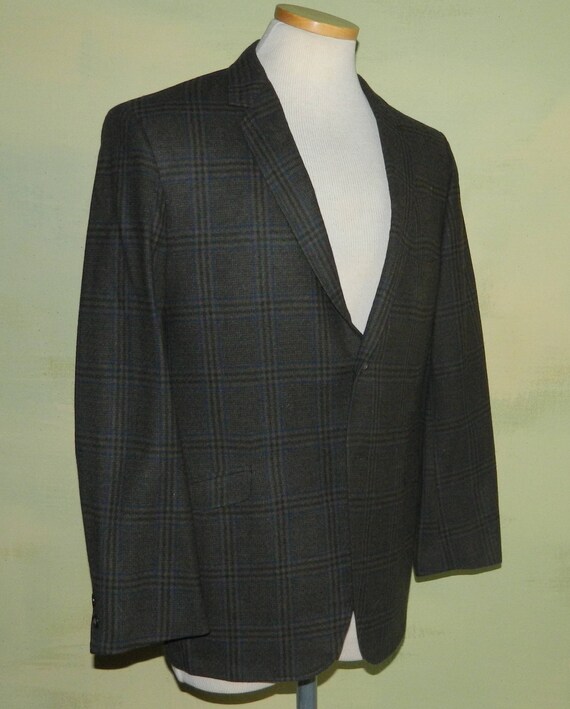 40 50s 60s Curlee Clothes Mad Men Wool Plaid Mens… - image 3