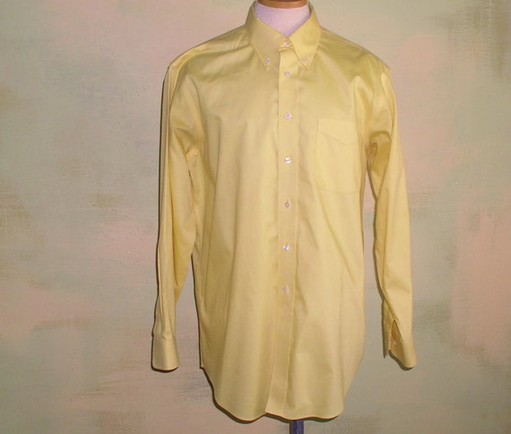 L  16-1/2  35 Men's Deep Yellow Dress Shirt Paul … - image 2