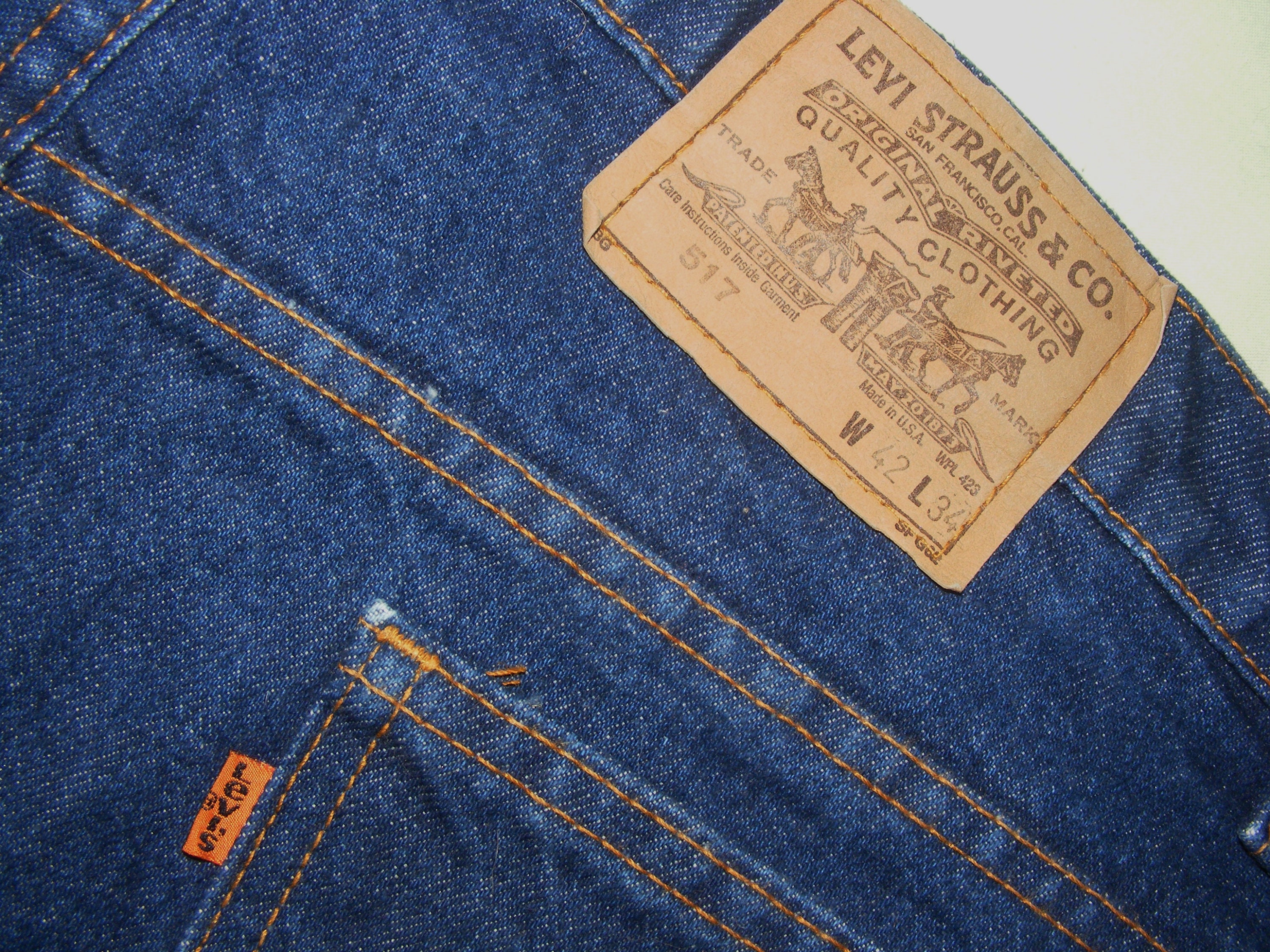 Vintage 80s Levi's 517 Jeans, Orange Tab Boot Cut (41/42x28) - Etsy