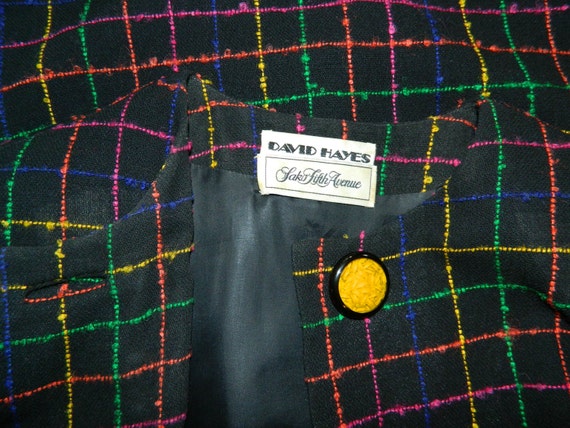 L 80s David Hayes Coat Dress Sax Fifth Avenue Slu… - image 5