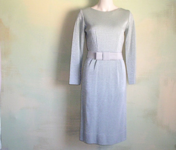 Vintage 70s Green with Silver Lurex Dress Curvy H… - image 8