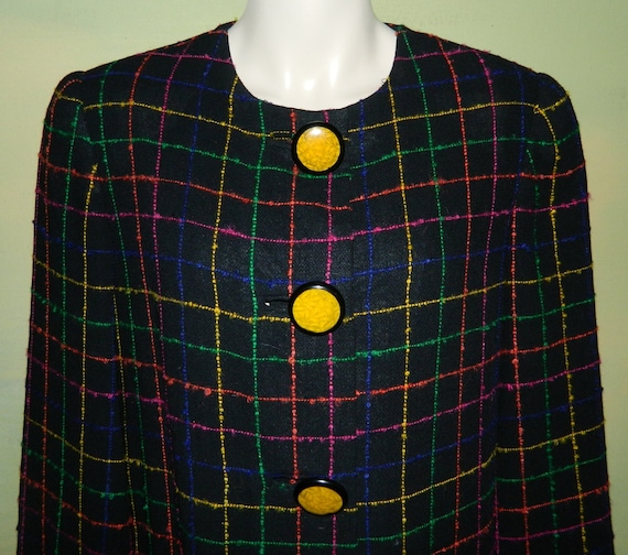 L 80s David Hayes Coat Dress Sax Fifth Avenue Slu… - image 1