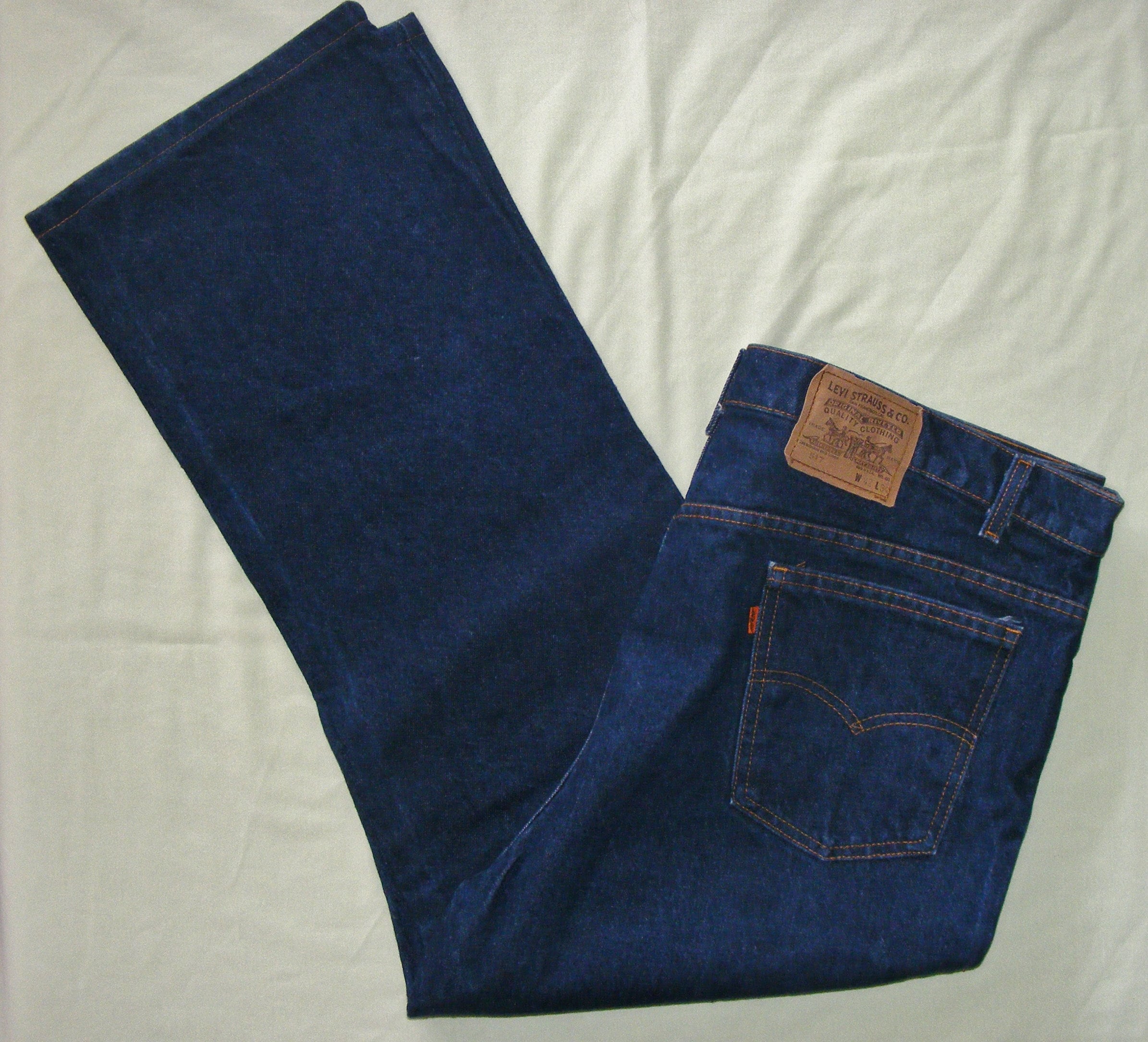 Vintage 80s Levi's 517 Jeans, Orange Tab Boot Cut (41/42x28) Vfg