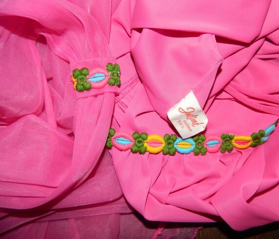 M L 60s Intime Goddess Gown Peignoir Hollywood Ho… - image 5