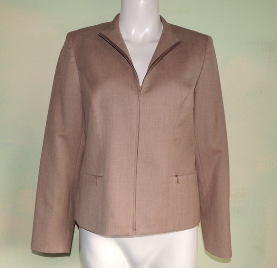 XS S 80s Size 6 Sleek Pendleton Tan Camel Wool Cr… - image 3