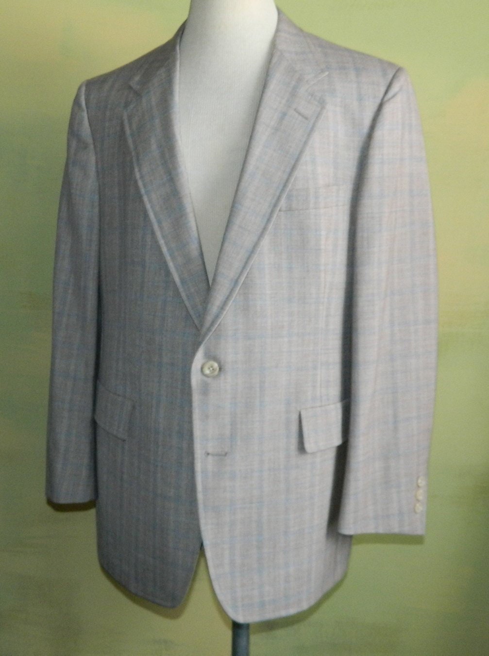 Hart Schaffner Marx, 70s Glen Plaid Sports Coat - Hart Schaffner Marx, Summer Weight, Size 44 wyogems