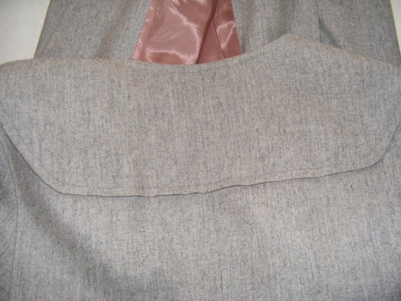 L Heather Gray Wool 40s Swing Coat Hidden Tab Sty… - image 8