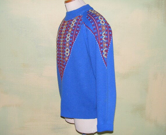 L Vintage 80s Arrow Ski Sweater Tribal Geometric … - image 3