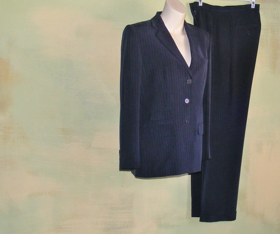 80s Vintage Ralph Lauren Women's Suit 100% Silk C… - image 7