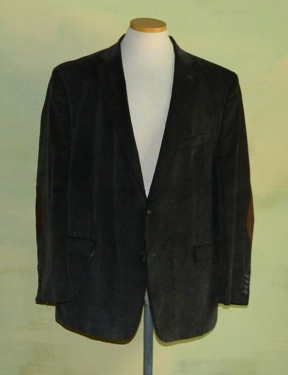 50 50R Ralph Lauren Chaps coton coton Chaps veste en velours côtelé cuir coude Patches joint foncé gris 595295 50 50R Ralph Lauren Chaps coton coton Chaps veste en velours côtelé cuir coude Patches joint foncé gris 595295