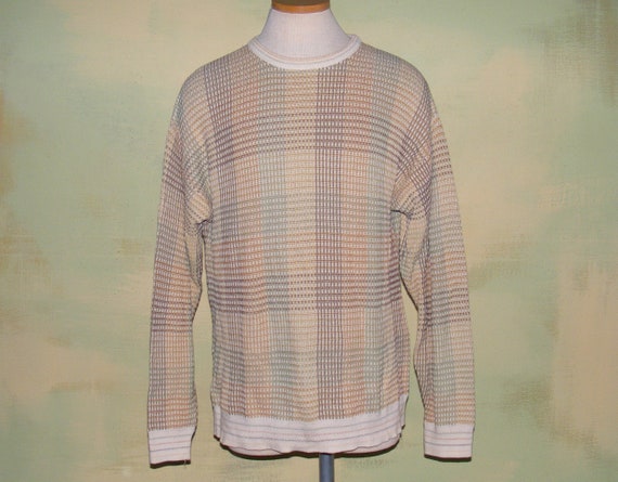 L Mens Vintage Pull Over Sweater Vintage 80s Chec… - image 8