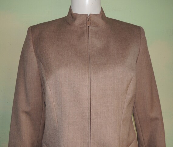 XS S 80s Size 6 Sleek Pendleton Tan Camel Wool Cr… - image 2