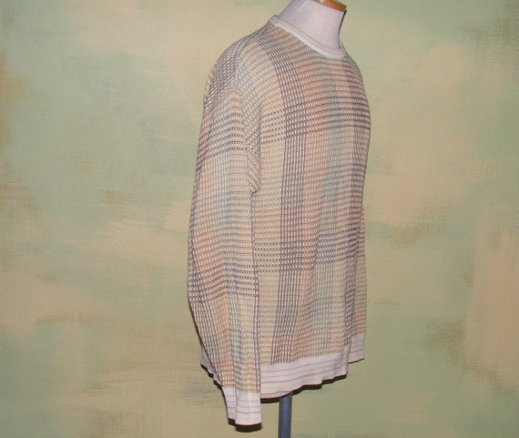 L Mens Vintage Pull Over Sweater Vintage 80s Chec… - image 4
