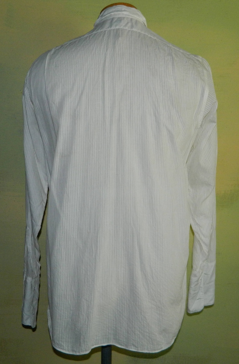 1533 Men/'s Small 30s 40s Sanforized Buttonless Tux Shirt Old West Wedding Long Sleeve Arrow Mitoga Shoreham Union Made in the U.S.A.