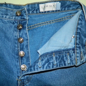 W 27 L 30 80s Law Man Button Front High Rise Jeans Premium Special Reserve World Class Denim High Waist Curvy Skinny Jeans VFG