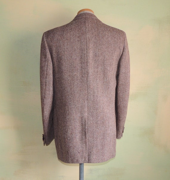 40 Vintage Harris Tweed Sport Coat Jacket Brown H… - image 2