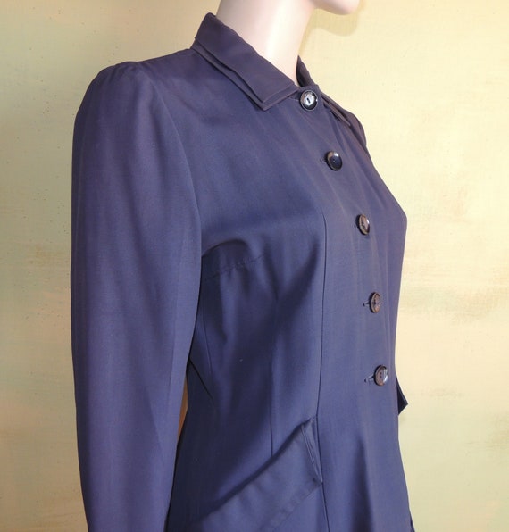 40s Dark Blue Jacket Season Maker Suit by Majesti… - image 5