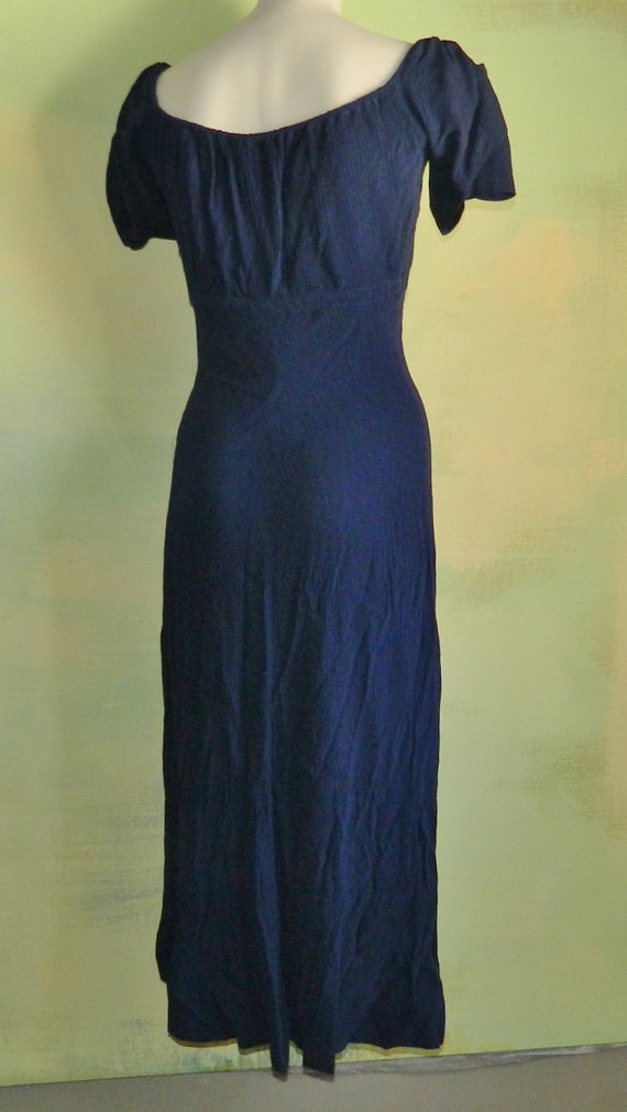 S 1930s / 40s Germaine Monteil Dark Blue Textured… - image 5