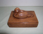 Hand Carved Duck Card Box