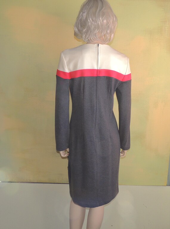 70s Mod Knit Dress: Color Block, Gold Button Detail - Etsy