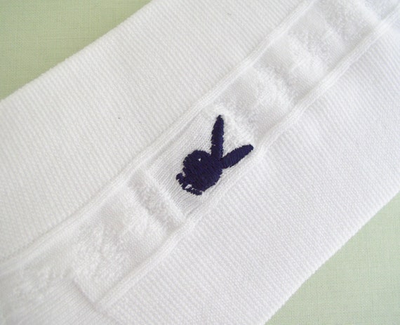 Vintage Playboy Socks Bunny Korea White Cotton Ra… - image 1