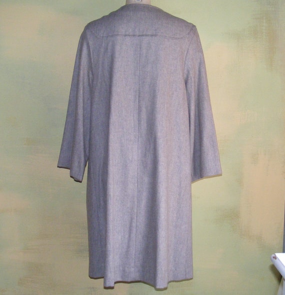 L Heather Gray Wool 40s Swing Coat Hidden Tab Sty… - image 6