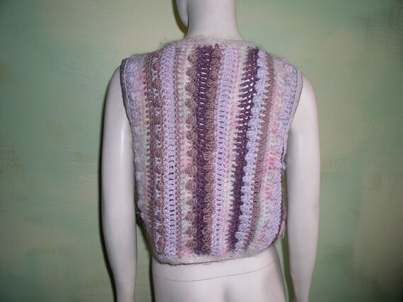 S Hand Spun Hand Woven Feathery Angora Women's Ve… - image 4