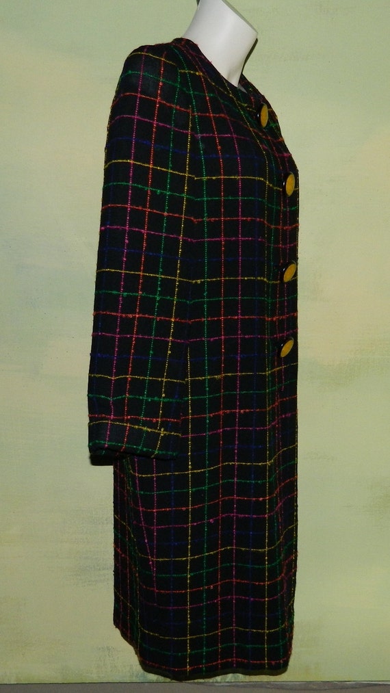 L 80s David Hayes Coat Dress Sax Fifth Avenue Slu… - image 4
