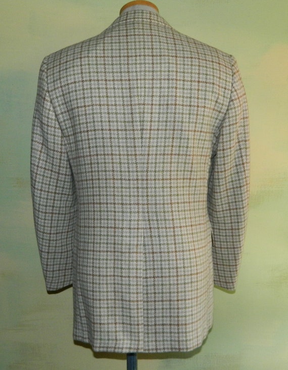 38 Vintage 70s Wool Houndstooth Windowpane Check … - image 3