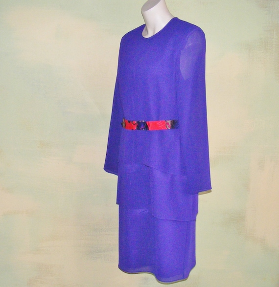 M Purple Dress Triple Tier Dress Grape Purple Cre… - image 1