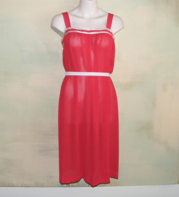 S Vintage 1980s Caron Red Sundress Soft Drape Fab… - image 10