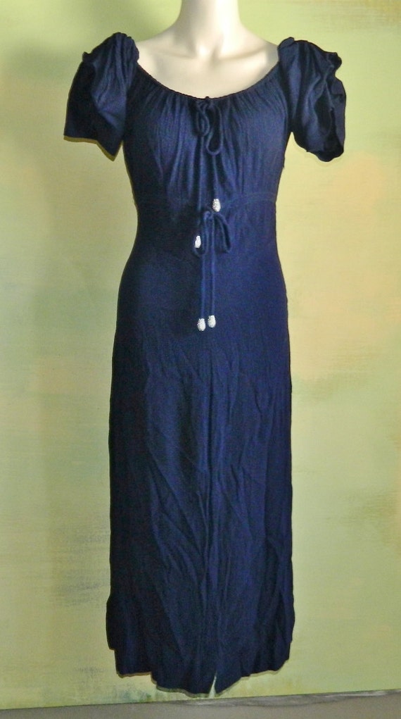 S 1930s / 40s Germaine Monteil Dark Blue Textured… - image 4