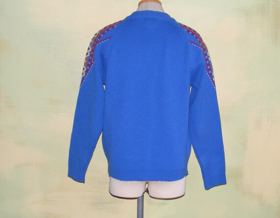 L Vintage 80s Arrow Ski Sweater Tribal Geometric … - image 6