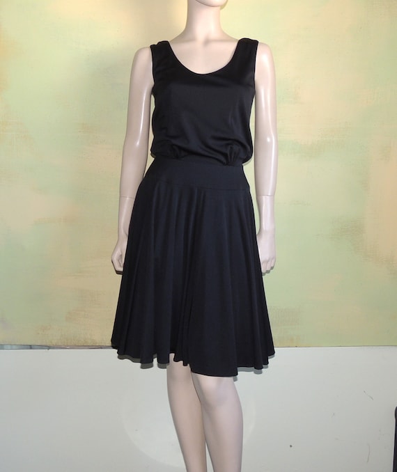 1970s Black Knit Dress, Blouson Bodice, 23 Inch Waist, VFG - Etsy